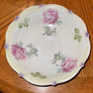 Vintage Germany lusterware porcelain roses bowl